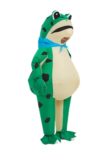 Şişme Kurbağa Kostüm Komik Tam Vücut Blow Up Cosplay Kostüm Seti