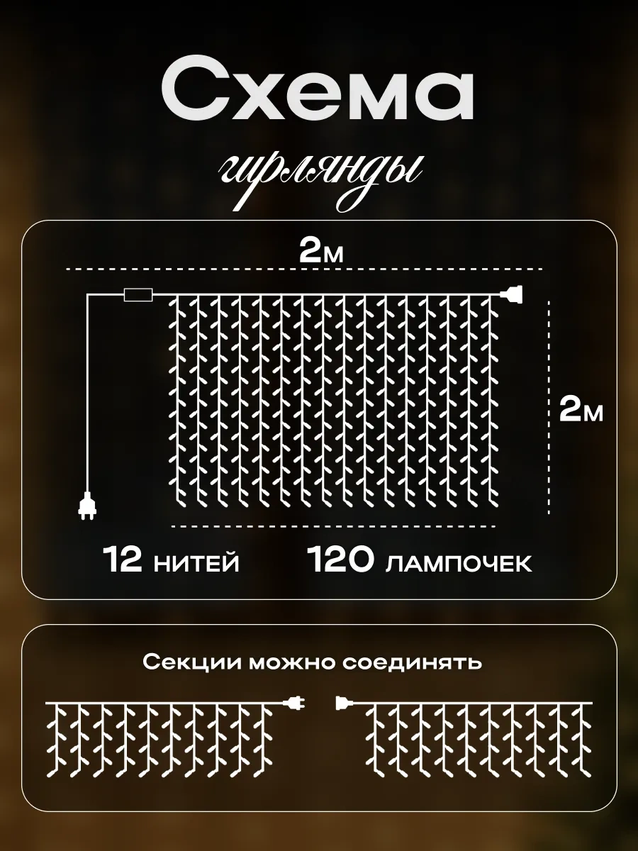 D-light Pencere İçin Süs Perde 2x2 İç Mekan Yılbaşı 108518475 Beyaz