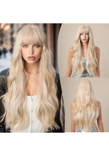 Patlama Isıya Dayanıklı Sentetik Saç Peruk İle Kadınlar İçin Doğal Uzun Kıvırcık Saç Pe Günlük Peruk Kaynak Çıtçıt Postiş 58644738