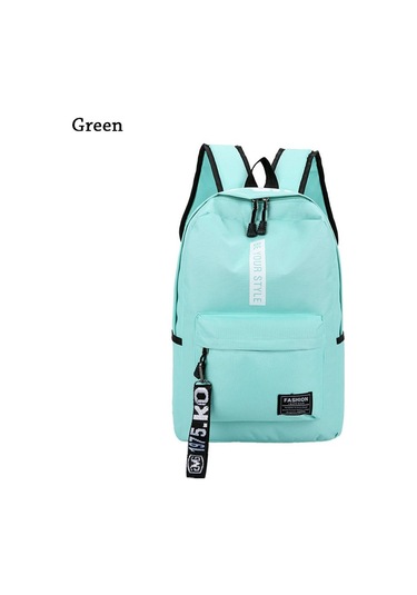 Saf Renk Su Geçirmez Büyük Kapasiteli Çantalar Okul Çantası Seyahat Sırt Çantası Sırt Çantası Green Yeşil