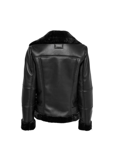 Only 15260002 Onlagnete Faux Leather Bıker Black Kadın Deri Mont Siyah