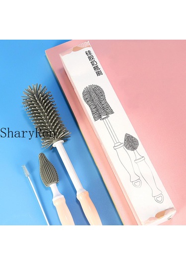 Sıcak 1 Takım Şişe Temizleme Fırçası Yumuşak Silikon Süt Şişesi Fırçası Bebek Emzik Bardağı Meme Temizleme Fırçaları Seti Mutfak Temizleme Aracı