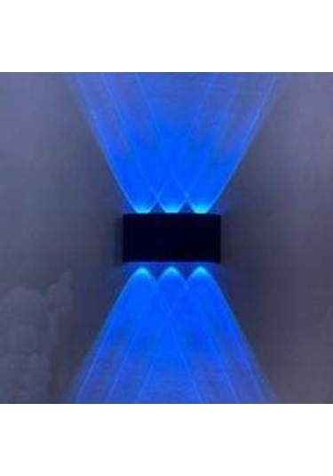 GARRA 6 Watt Siyah Kasa Mavi Işık Dış Mekan Çift Yönlü Modern Le Siyah
