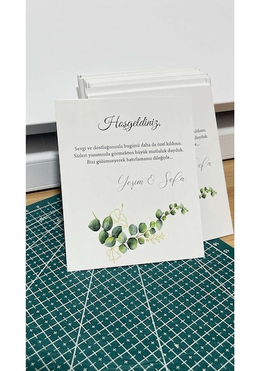 Hoşgeldiniz Nişan,nikah,düğün Kartı 9x12 Cm 63 Adet