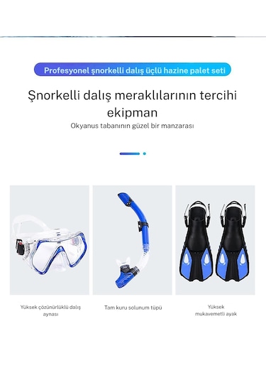 Techtic Paletli Şnorkel Seti Tüplü Dalış 37-41 S-m 42-47 L-xl