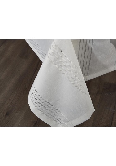 Corvver 26 Parça Dertsiz Masa Örtüsü Takımı Krem Krem