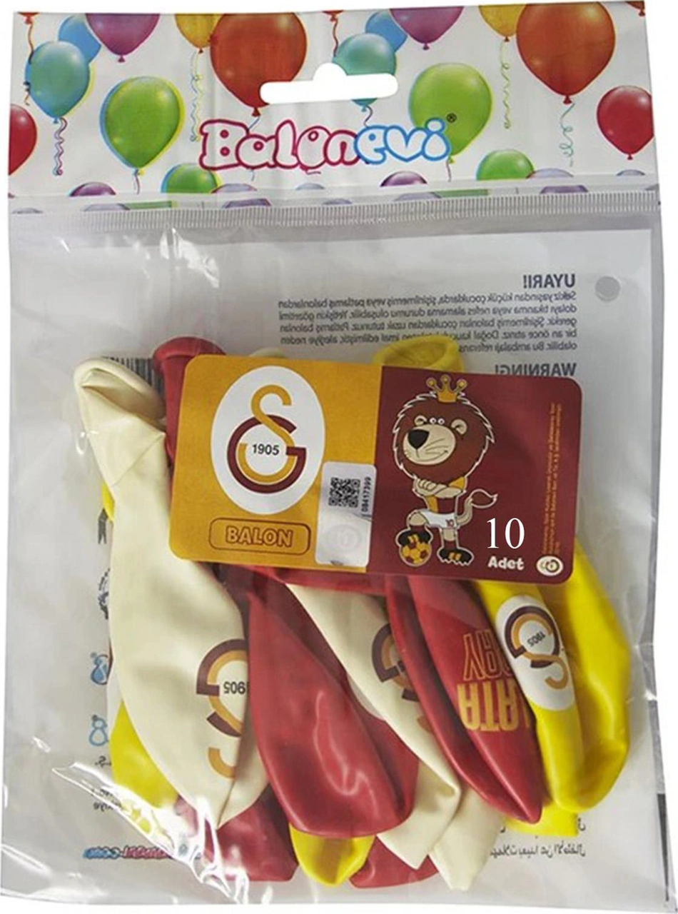 12 İnç Orjinal Galatasaray Baskılı 10 Adet Balon Set Renkli
