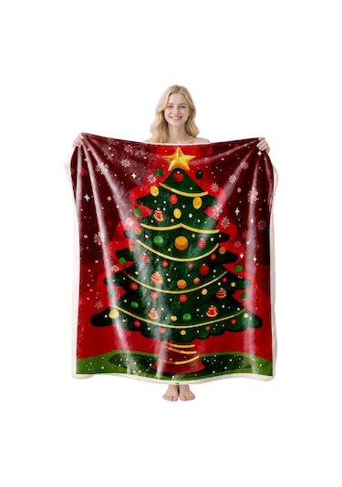 Noel Fral Küçük Battaniye Festival Atmosferi Pratik Kullanım-mt-flr-192 150 200 Yeşil