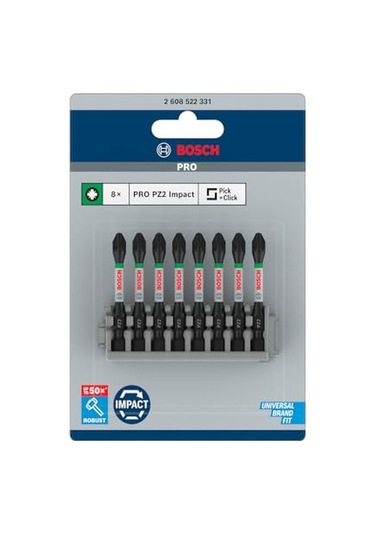 Professional Accessories 2608522331-tornavida Ucu "set" Impact Control Pz2 50 Mm 8-parça, 0 W, 0 V
