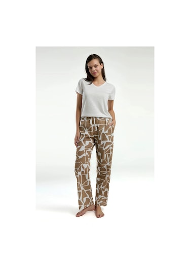 Pierre Cardin Kadın Krem Kısa Kol Pijama Takım Krem