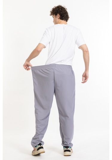 Büyük Beden Erkek Eşofman Altı Cepli Fermuarlı Blr-08- Gri