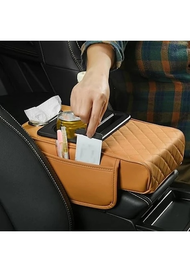 Xuweiwei Pure Black Multifonksiyonlu Araç Kolçak Yastığı Konsol Kapağı Ve Bardak Tutuculu
