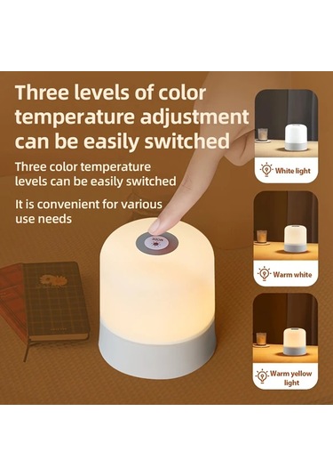 Boatshop1 Modern Dokunmatik Kontrollu 16 Renk Led Komodin Lambasi Uzaktan Kumandali 3 Mod Usb Sarj Edilebilir Pil Yatak Oturma Odasi Ve Kamp Icin Ahşap