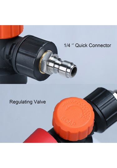Tenfowee 500ml 1/4" Hızlı Bağlantılı Yıkama Köpük Sprayı - Ayarlanabilir Uç, 16mpa Maksimum Basınç, Dayanıklı Mühendislik Plastik + Bakır