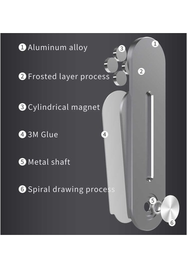Laptop - Monitör Yanı Telefon Tutucu Mıknatıslı Sj05-Gümüş