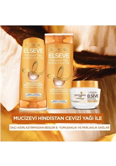 Elseve Hindistan Cevizi & Değerli Yağlar Eşsiz Karışım Banyo Öncesi Besleyici Saç Maskesi 300 ML