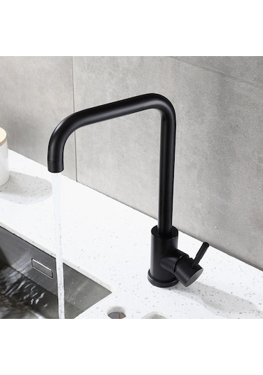 Sardıcı Mutfak Musluğu Siyah Mat Kaplama Krom