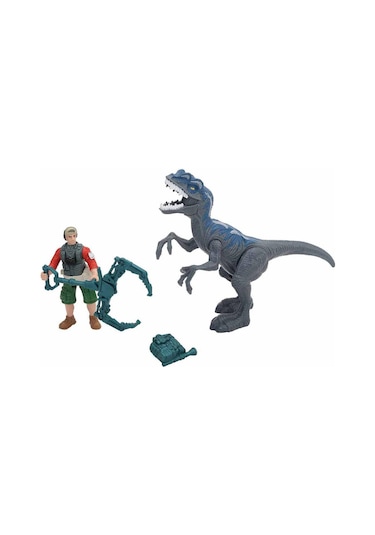 Sunman Oyuncak Oyun Set Dıno Valley Dınodanger 1fgr./1dinozor 2a. - Gri Standart