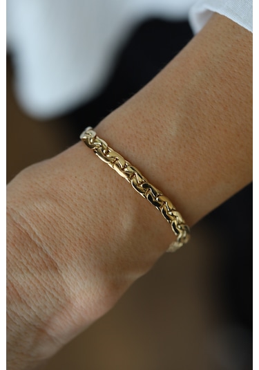 Yenigün Kuyumculuk 14 Ayar Altın Alman Kral Zincir Bileklik Blk58146 Sarı Altın