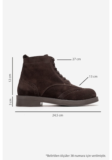 Luvishoes Nelvy Kahverengi Süet Hakiki Deri Kadın Bot Kahverengi