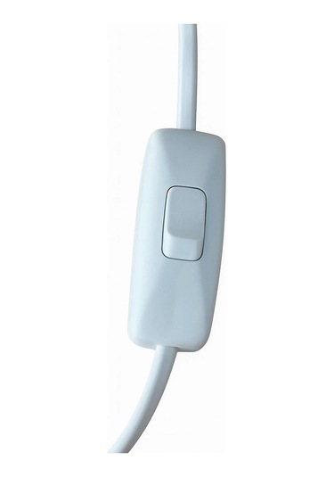 2 Metre Arapuarlı Aç Kapat Anahtar Fişli Abajur Lambader Duyu Seyyar E14 2x0,50 Beyaz