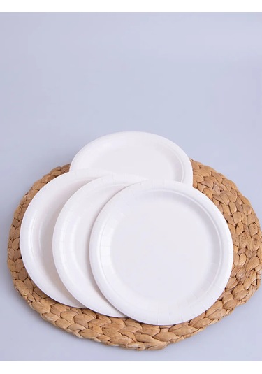 Kinomarket Tek Kullanımlık Kağıt Tabaklar 18 Cm 50 Adet 340677912 Beyaz