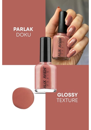 Alix Avien Nude Pembe Oje 85 Yüksek Pigmentli Uzun Süreli Kalıcılık Hızlı Kuruma Nail Lacquer 85