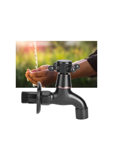 Hangfox Amerikan Retro Stili Siyah Tam Bakır Mop Havuzu Kraanı - Hızlı Açılış, Basınçlı Su Akışı, Seramik Valf, Dayanıklı Ve Pratik