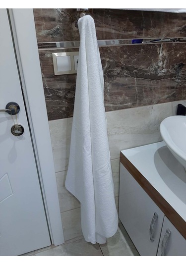 Otel Banyo Havlusu Büyük Boy Beyaz 90x145 Cm 6 Ad Beyaz