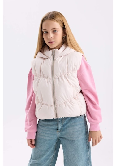 DeFacto Kız Çocuk Su İtici Kapüşonlu Fermuarlı Şişme Yelek D6918A825SPER198