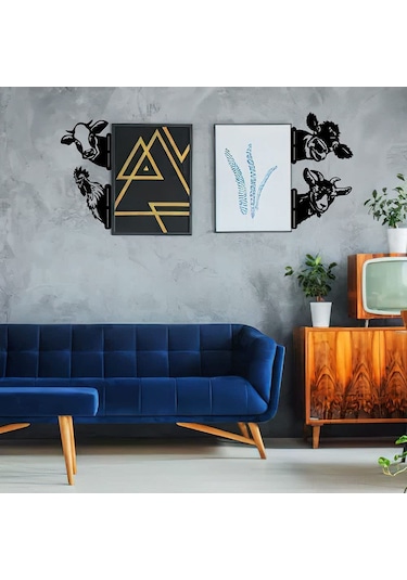 Suofeng Bahçe Dekorasyonu Gizlice Bakayan Metal Çelik Sığır Figürü - Dış Mekan Bahçe Tırnak Takımı - Modern Köy Stili