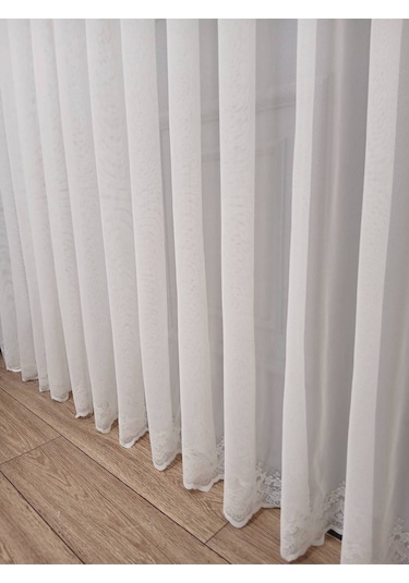 Tül Perde Farbateks Dikim Cemre Sade Düz Örme Krem Renkli Ütü Istemez 1e3kat Pileli Tül Perde E-cemre