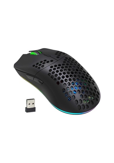 Hxsj T66 Rgb 2.4g Kablosuz Oyun Faresi Rgb Aydınlatmalı Şarj Edilebilir Ayarlanabilir Dpı Ergonomik Fare