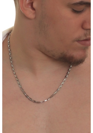 Labalaba Erkek Balık Gözü Model Çelik Zincir Kolye Gümüş