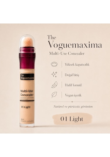 The Voguemaxima Luméa Sünger Uçlu Likit Kapatıcı 01 Light 8 Ml