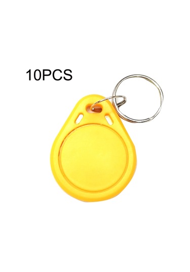 Sones 10 Adet Ic Erişim Kontrol Kartı Giriş Kontrolü M1 Uyumlu Fudan Rfid 13.56mhz Keyfob Sleutelhanger Etiketi Sleutelhanger Sarı