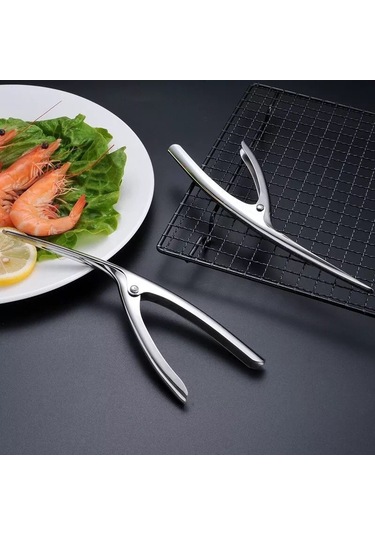 Cbtx 304 Paslanmaz Çelik Karides Bombardımanı Aracı Deniz Ürünleri Kabuk Sökücü Mutfak Aletleri Gümüş