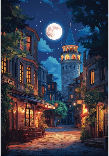 Anatolian 500 Parçalık Puzzle - Dolunayda Galata 3643