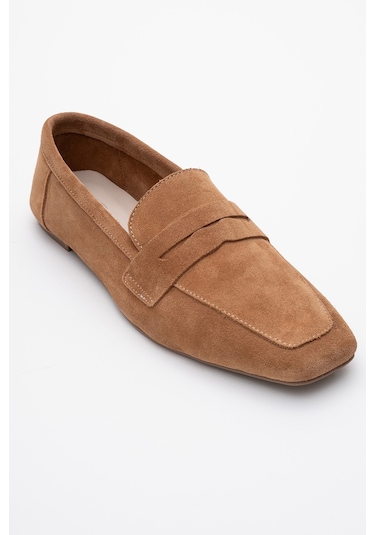 Luvishoes Luvi Shoes Morne Toprak Süet Hakiki Deri Kadın Loafer Ayakkabı Toprak Kahverengi