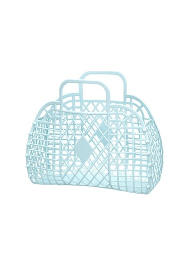 Novahub Mavi Içi Boş Depolama Sepeti Plastik Yeniden Kullanılabilir Taşınabilir Katlanabilir Çanta Plaj Ev Başucu Alışveriş Oyuncakları Cl Mavi