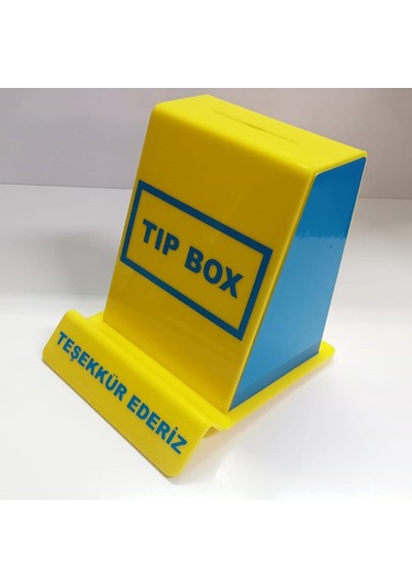 Sarı-mavi Tip Box Bahşiş Kutusu