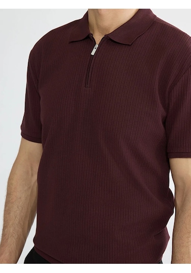 Lc Waikiki Bordo Polo Yaka Fitilli Erkek Triko Tişört