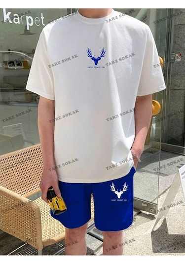Tarzsokak Alt/üst T-shirt Ve Şort Takımı Kod Alt166 Beyaz
