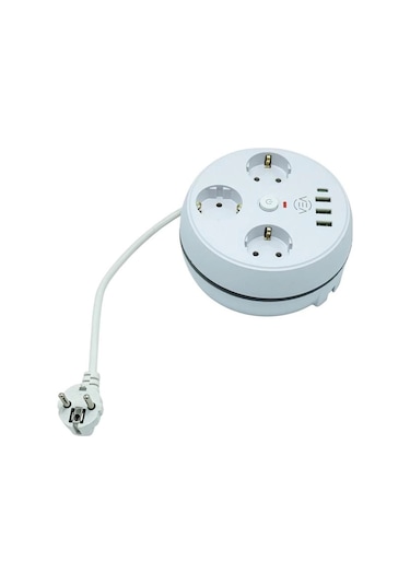 Vea Ve-26583 3'lü 1.5 Metre Kablolu 3 Usb / Type-c Girişli Akım Korumalı Grup Priz 1