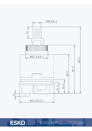 Esko Musluk İçin Seramik Kartuş 209226634 Siyah