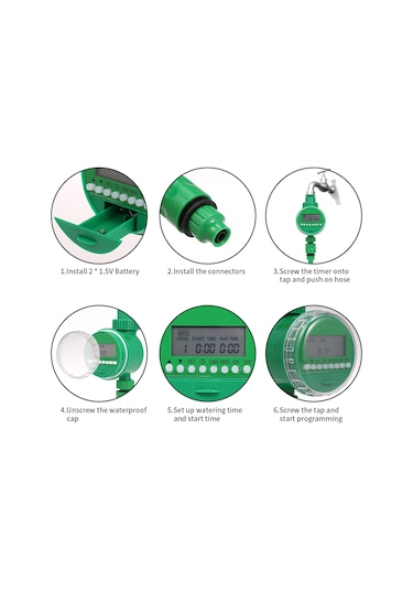 Çıkış Programlanabilir Hortum Musluk Zamanlayıcı 3/4" 1/2" Musluk Otomatik Kablosuz Su Geçidi Bahçe Sulama Sulama Zamanlayıcısı Pil İle Çalışır