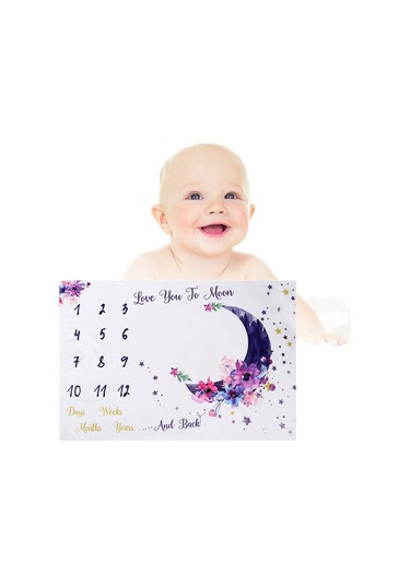 Dolıty Bebek Milestone Battaniye Aylık Ay Fotoğraf Prop Stil-a Stil A Çok Renkli