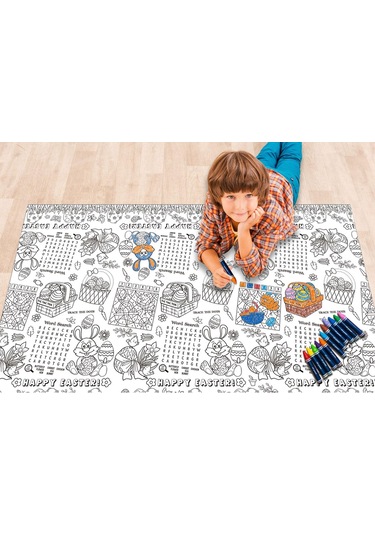 Suntek Paskalya Doodle Masa Örtüsü Malzemeleri Oyun Etkinliği