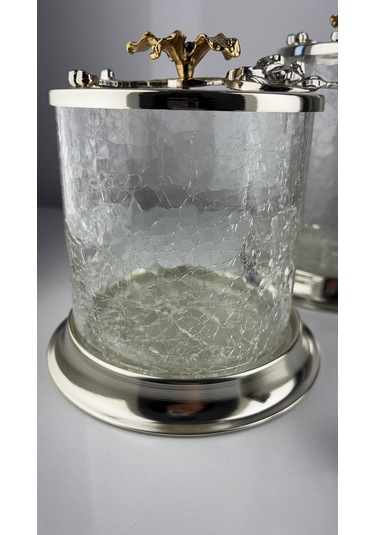 Çay Kahve Şekerlik Kavanoz Sunumluk Söz Nişan Kız İsteme Çikolatalık Dekoratif Obje Biblo Süs Eşya Çatlak Görünüm Gümüş