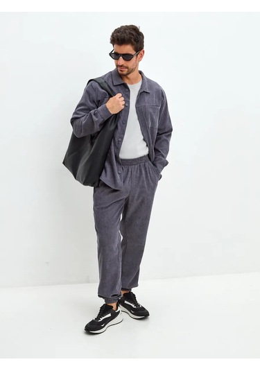 Ashım Brand Erkek Yazlık Penye Takım Elbise - Pantolonlu 447336382 Koyu Gri